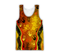 Aboriginal Australia Rock Painting Hand Lizard Art Golden Style shirts for men and women TR2606204S-Apparel-Huyencass-Tank Top-S-Vibe Cosy™