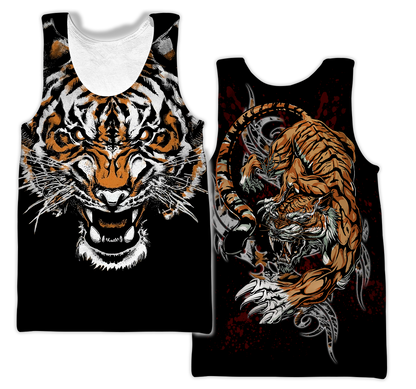 Tiger Fighter 3D Over Printed Shirt for Men and Women