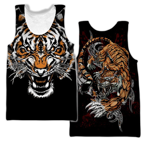 Tiger Fighter 3D Over Printed Shirt for Men and Women