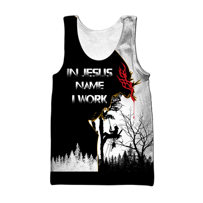 In Jesus Name I Work Logger Unisex Shirts Pi17102003