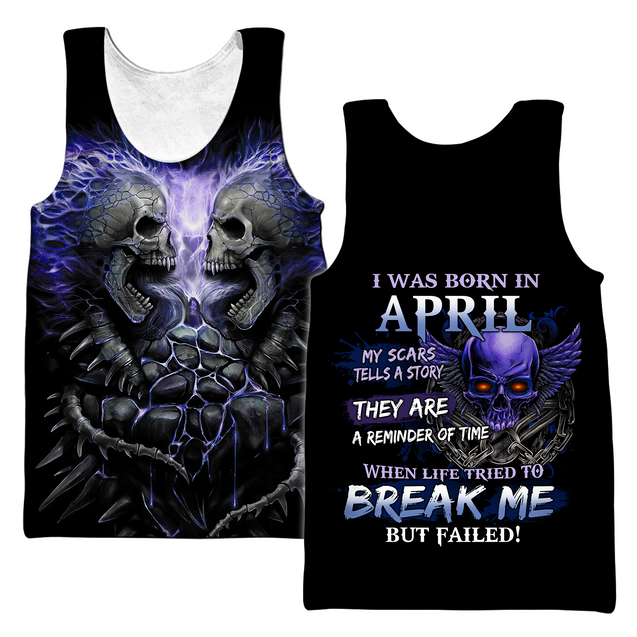 April Guy Skull 3D All Over Printed Unisex Hoodie