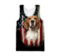 Beagles American Flag 3D All Over Print Hoodie