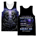 November Guy Skull 3D All Over Printed Shirts Pi24102011ST