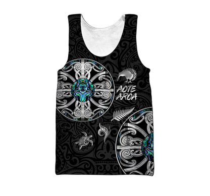Aotearoa Maori manaia 3d all over printed shirt and short for man and women MH270620-Apparel-PL8386-Tank top-S-Vibe Cosy™