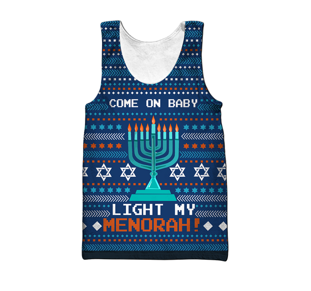 Come On Baby Light My Menorah Hanukkah Hoodie MEI