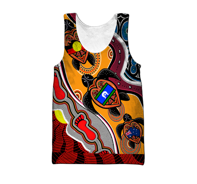 Australia Aboriginal Dots With Turtle And Naidoc Flags 3D Hoodie Shirt For Men And Women