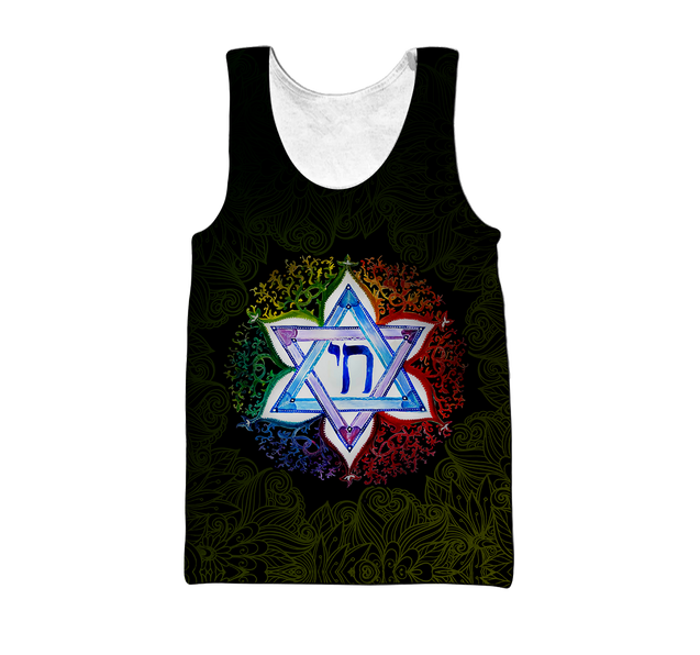 Premium Hanukkah Jewish Chai Symbol Star Of David All Over Printed Shirts For Men And Women MEI