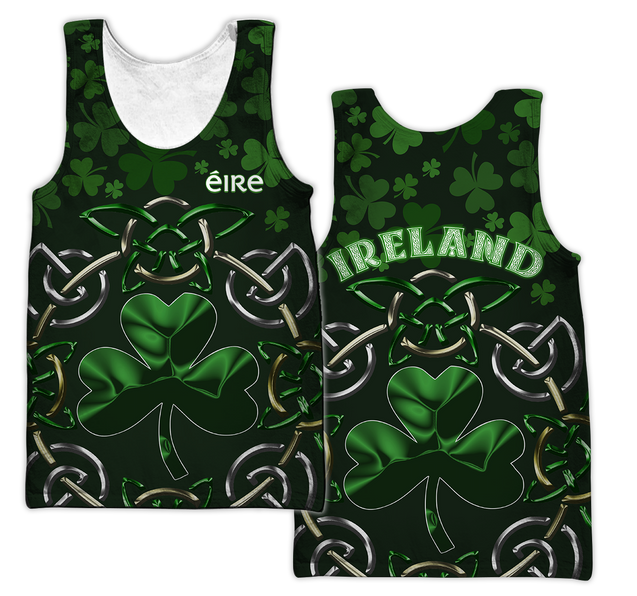 Irish Saint Patrick's Day Shamrock Celtic Cross Hoodie T-Shirt Sweatshirt Pi020310-Apparel-NM-Men's tank top-S-Vibe Cosy™