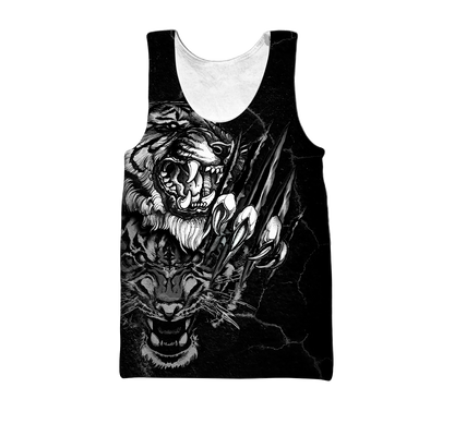 3D Tiger Tattoo Over Printed Shirt for Men and Women