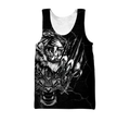 3D Tiger Tattoo Over Printed Shirt for Men and Women