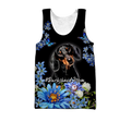 3D Dachshund and Flower Unisex Shirts