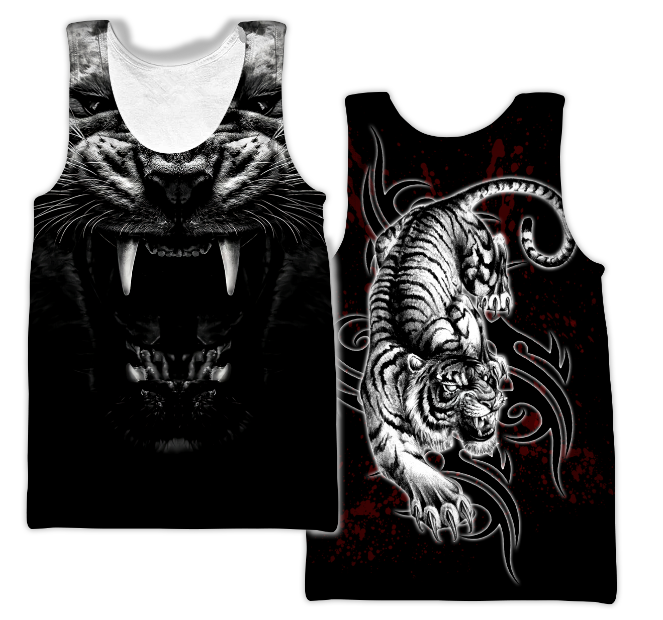 Tattoo White Tiger  3D All Over Printed Unisex Shirts