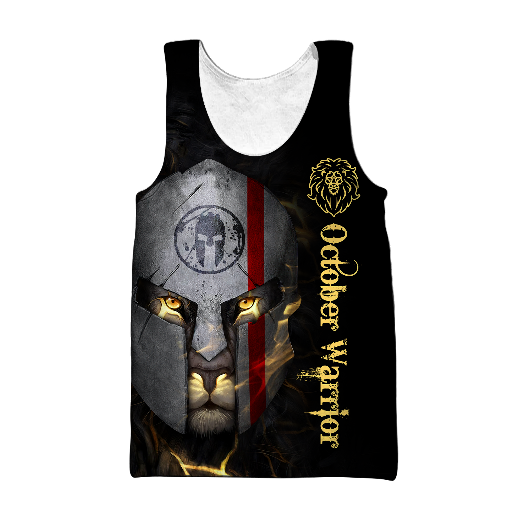 October Spartan Lion Warrior 3D All Over Printed Unisex Shirts