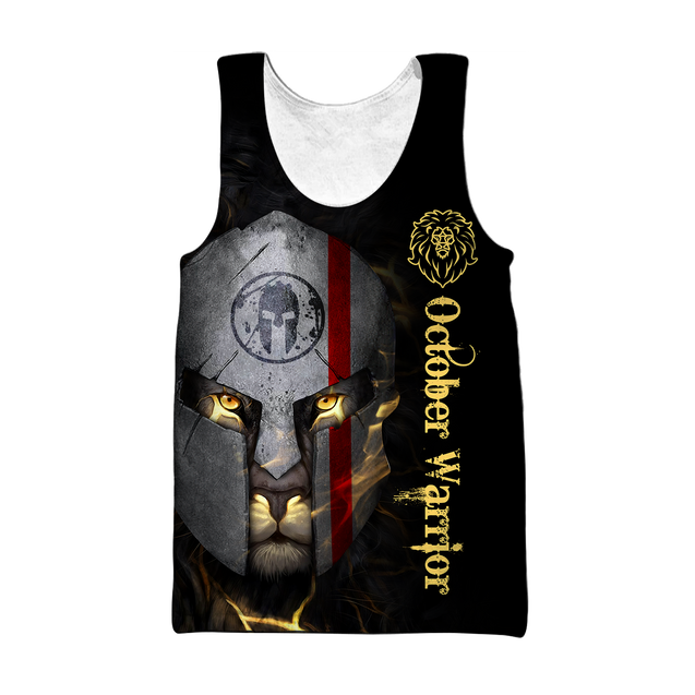 October Spartan Lion Warrior 3D All Over Printed Unisex Shirts