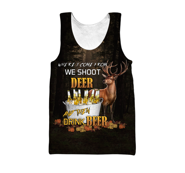 Hunting Deer and Drinking Beer 3D All Over Print Hoodie DL181909