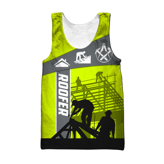 The Roofer Man Green 3D All Over Printed Shirts For Men