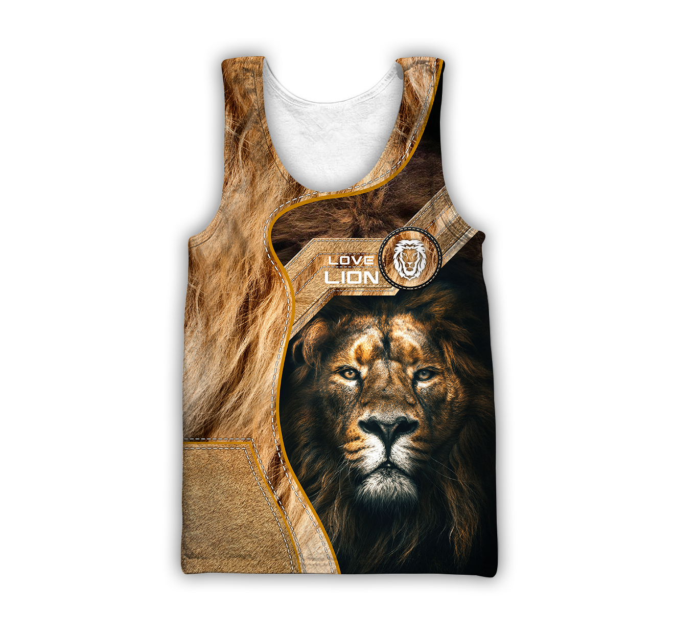 I Love Lion Over Printed Hoodie