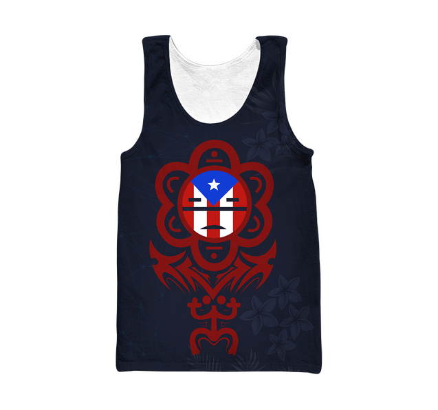 Puerto Rico Sol Taino All Over Print Shirts And Short NTN06202001-Apparel-TQH-Tank Top-S-Vibe Cosy™