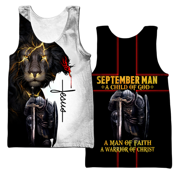 September Guy A Child Of God A Man Of Faith A Warrior Of Christ 3D All Over Printed Shirts TA09202001S9