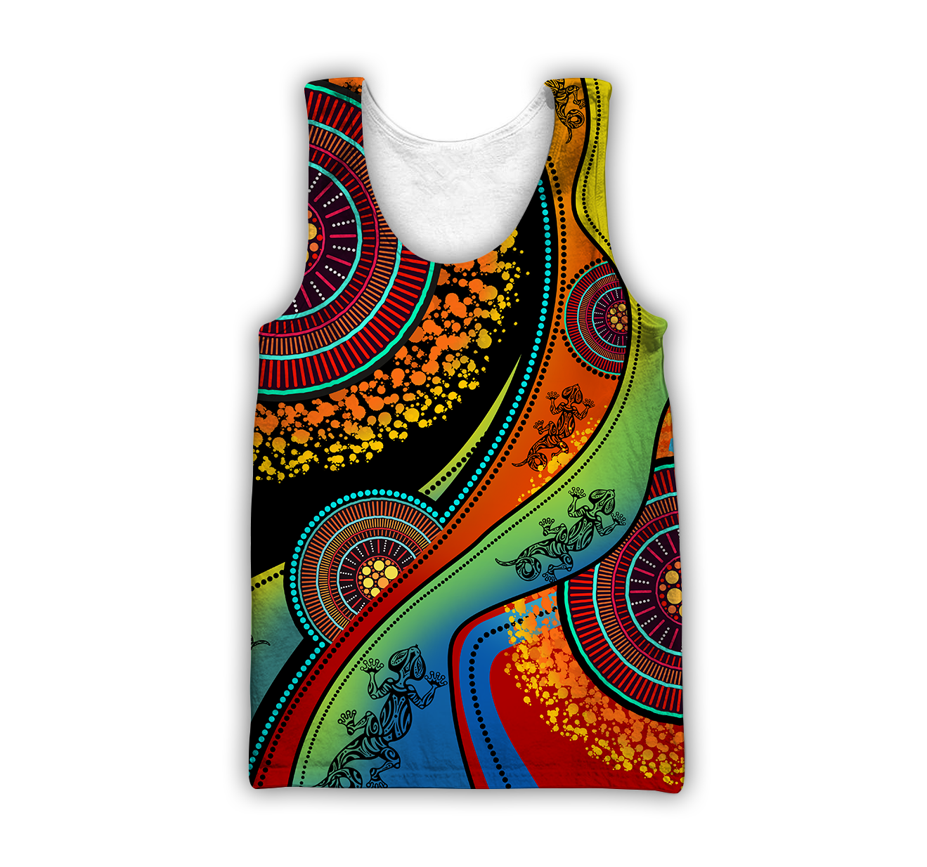 Aboriginal Australia Indigenous Lizard Painting Art shirts for men and women TR2606203S-Apparel-Huyencass-Tank Top-S-Vibe Cosy™