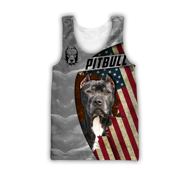 3D America Pit Bull Terrier Unisex Shirts