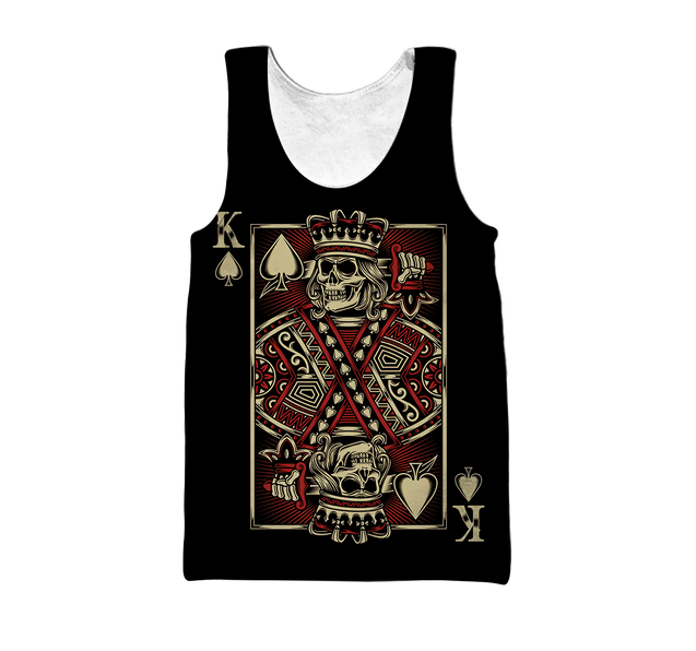 Beautiful Poker Skull Hoodie For Men And Women MEI