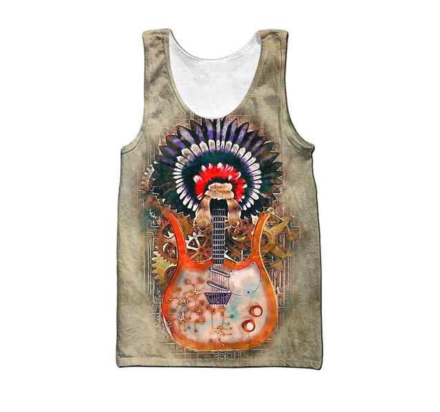 Guitar Native American Over Printed Shirts For Men and Women Pi08082006