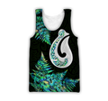Hei Matau Fish Hook Silver Fern Maori Paua Shell Unisex Shirts
