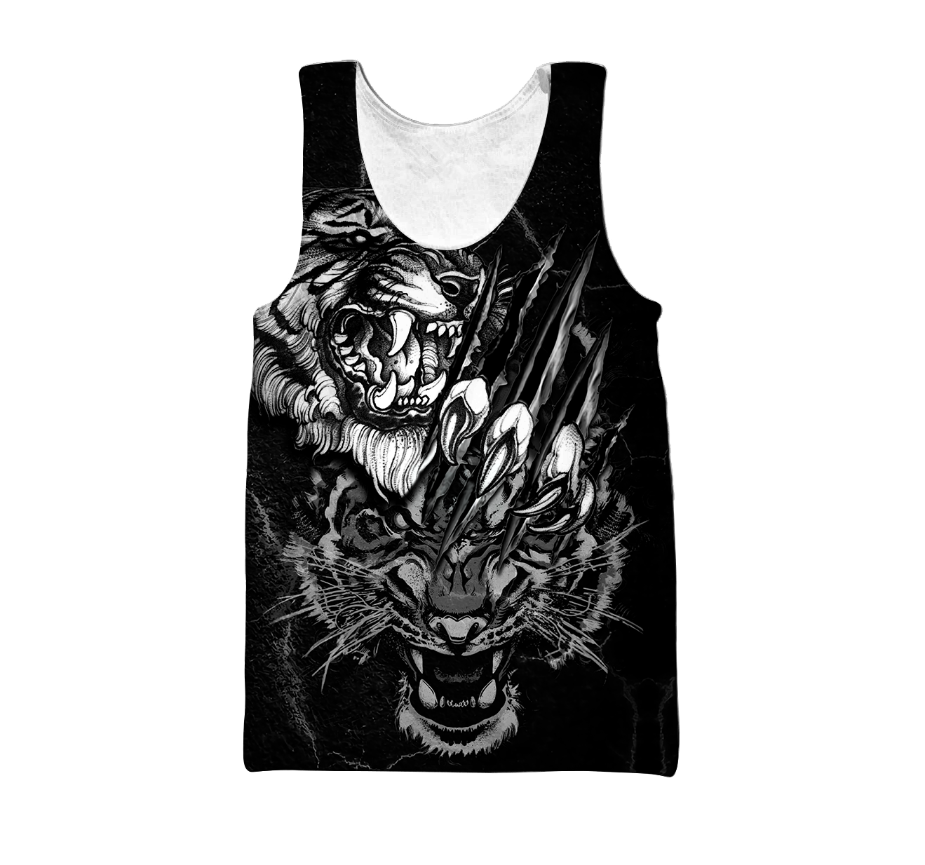 White Tiger 3D Tattoo Over Printed Shirt for Men and Women
