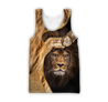 Love Lion 3D all over printed shirts for men and women TR1106201-Apparel-Huyencass-Tank Top-S-Vibe Cosy™