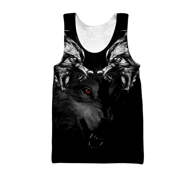 Double Dark Wolf Tattoo 3D All Over Printed Unisex Shirts