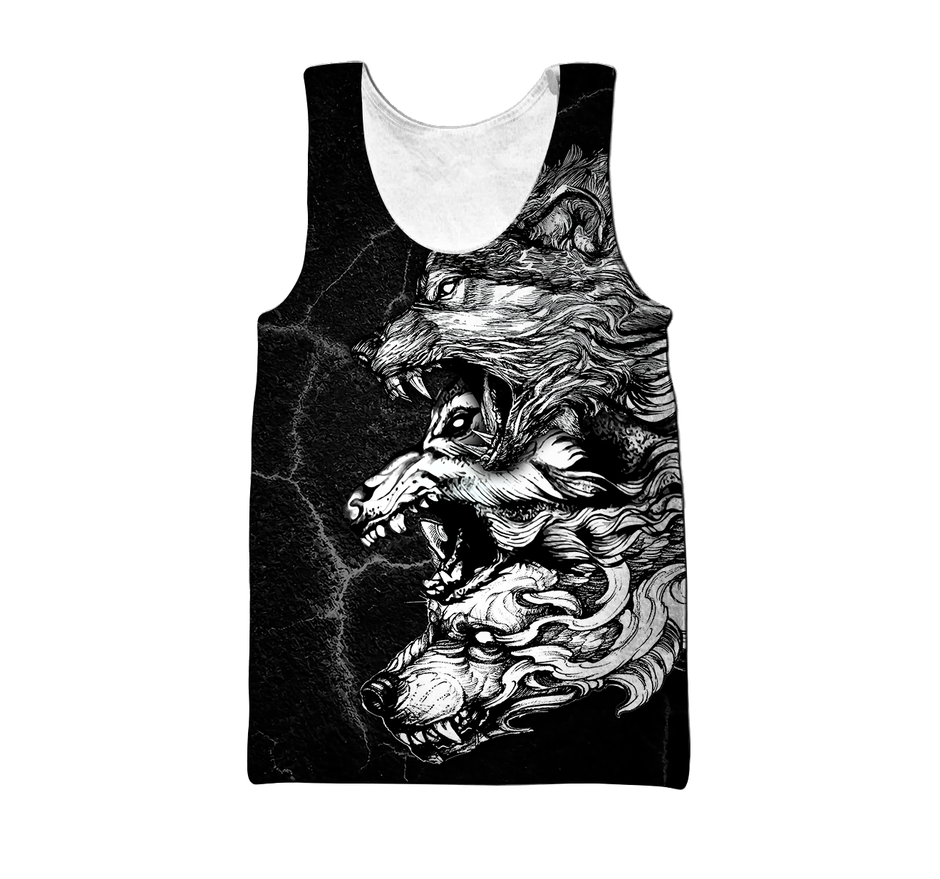 Three Gray Wolfs Tattoo 3D Over Printed Unisex Shirts
