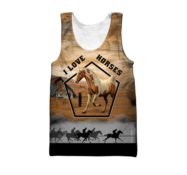 Beautiful Horse 3D All Over Printed shirt for Men and Women Pi080103-Apparel-NNK-Tank Top-S-Vibe Cosy™