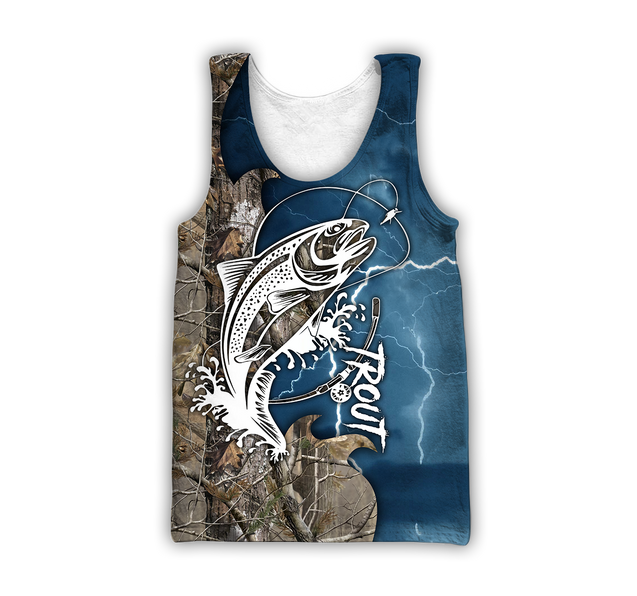 Trout Fishing Tattoo camo shirts for men and women blue color TR2108203