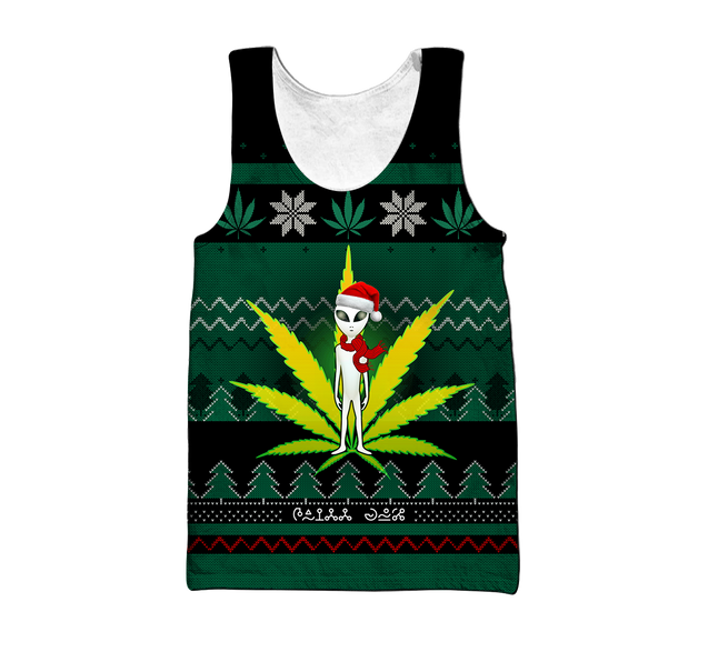 Ugly Christmas Marijuana UFO Pi111101 (Only specials can read this)-Apparel-NNK-Tank Top-S-Vibe Cosy™