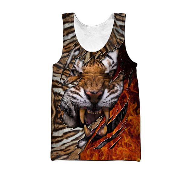 Warrior Tiger Hoodie Over Printed for Men and Women