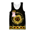 Lovely Pig And Sunflower 3D All Over Printed Shirts