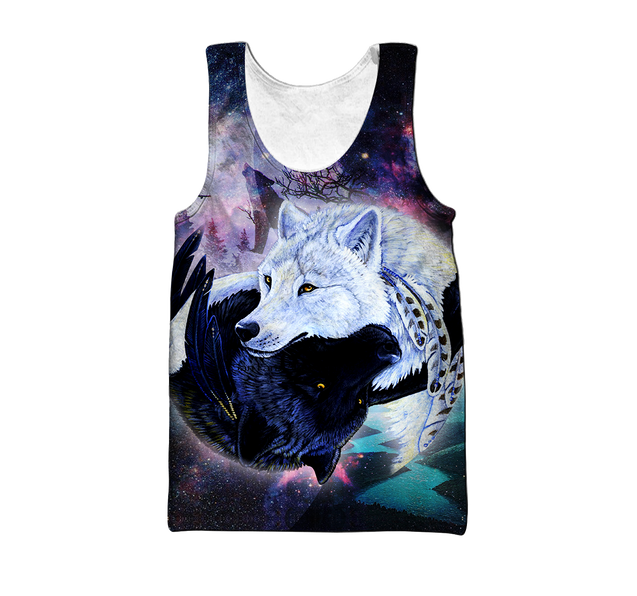 Black and White Norse Wolves Unisex Shirts All Over Printed TNA10222002