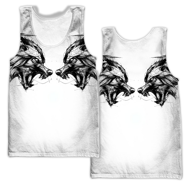 Tattoo Wolf Hoodie T Shirt For Men and Women HAC300502-NM-Apparel-NM-Tank Top-S-Vibe Cosy™