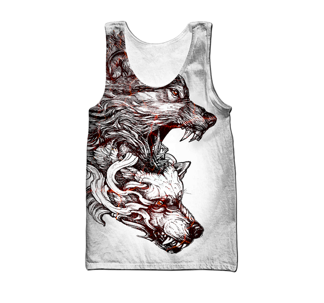 Alpha Wolf Tattoo 3D All Over Printed Unisex Shirts