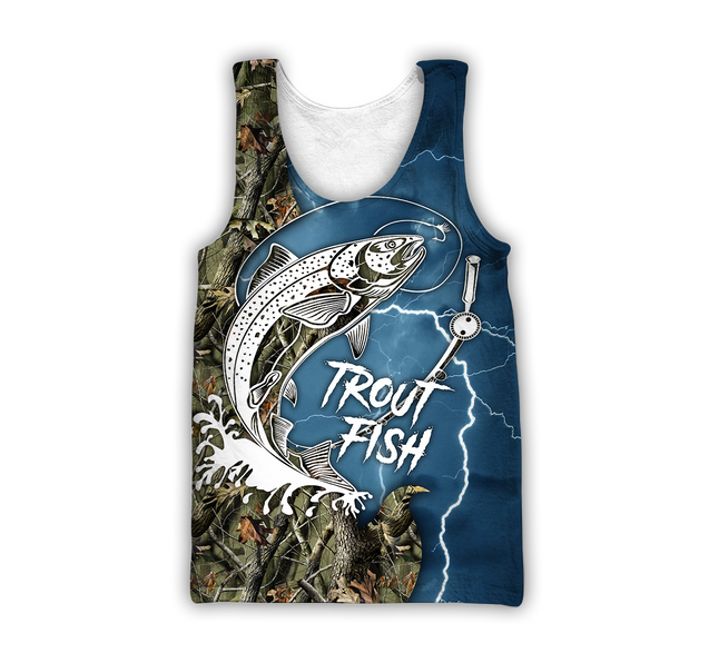 Trout Fishing blue Tattoo camo shirts for men and women TR2108202