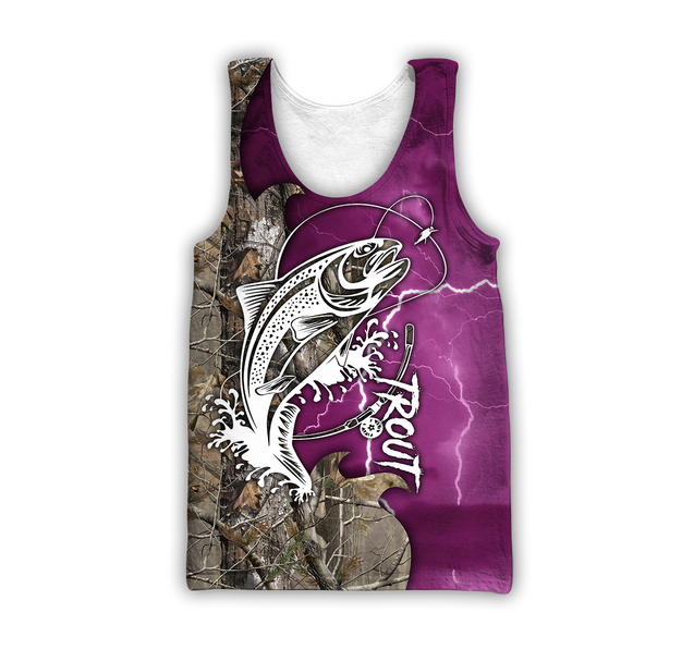 Trout Fishing purple Tattoo camo shirts for men and women TR2108203S