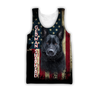 Black German Shepherd American Flag 3D All Over Print Hoodie