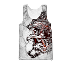 Three Gray Wolfs White Tattoo 3D All Over Printed Unisex Shirts
