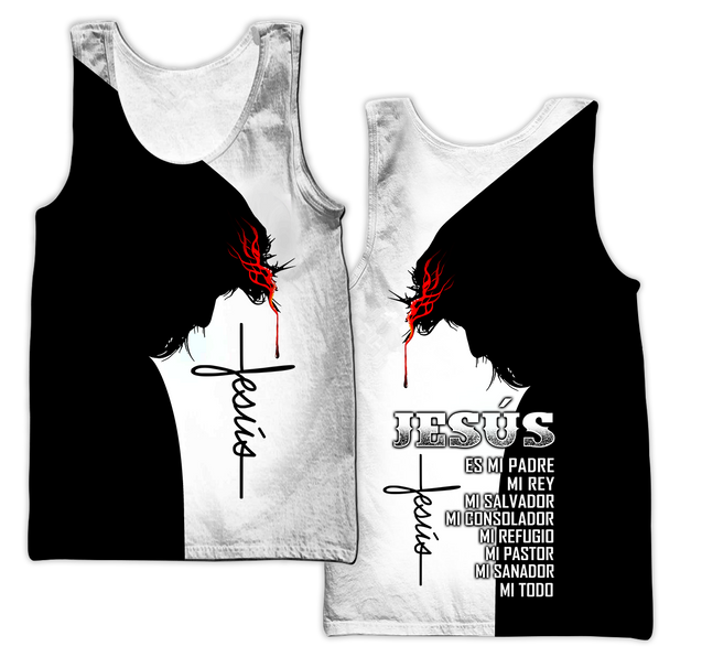 Jesús es mi padre mi rey Pi17062001-Apparel-TA-Tank Top-S-Vibe Cosy™