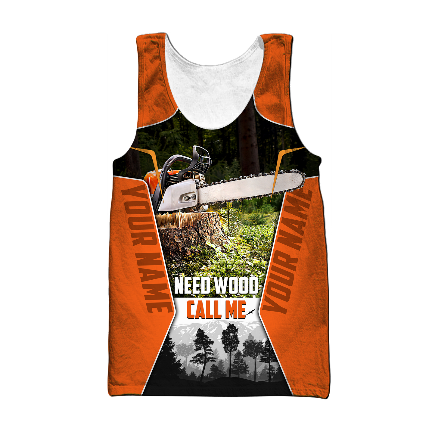 3D Chainsaw Logger Custom Name Unisex Shirts Pi16102004