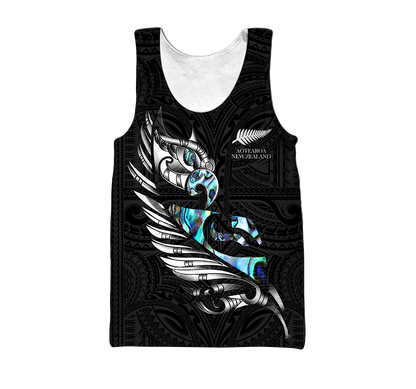 New zealand paua fern wing manaia 3d all over printed shirt and short for man and women MH290620