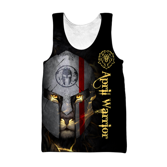 April Spartan Lion Warrior 3D All Over Printed Unisex Shirt