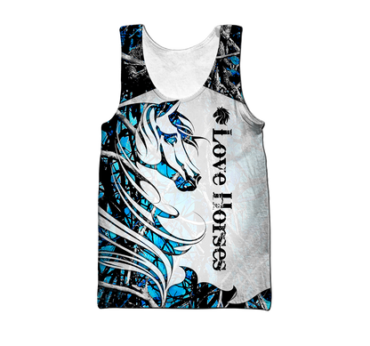 Horse Camo Blue Pattern 3D All Over Printed Shirts Pi050502-Apparel-TA-Hoodie-S-Vibe Cosy™