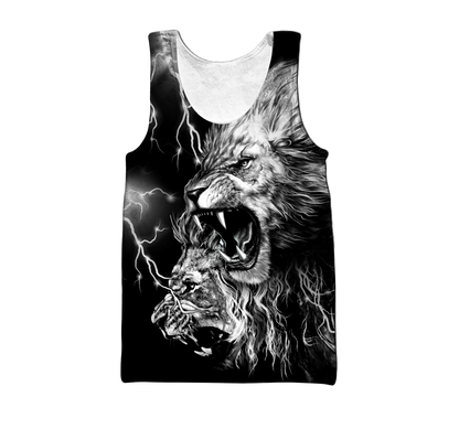 Lion Tattoo Thunder 3D All Over Printed  Unisex Shirts